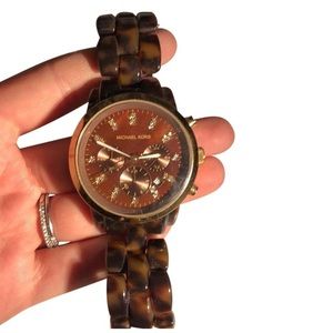 Michael Kors Gold & Tortoiseshell Watch (working)